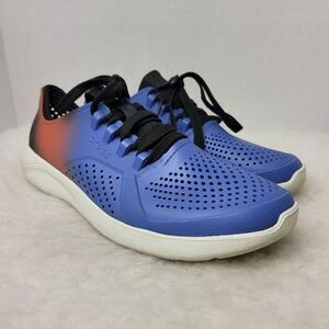 Crocs Lite Ride Pacer Shoes Women’s Size 9 Blue Orange Black Lace Up Low